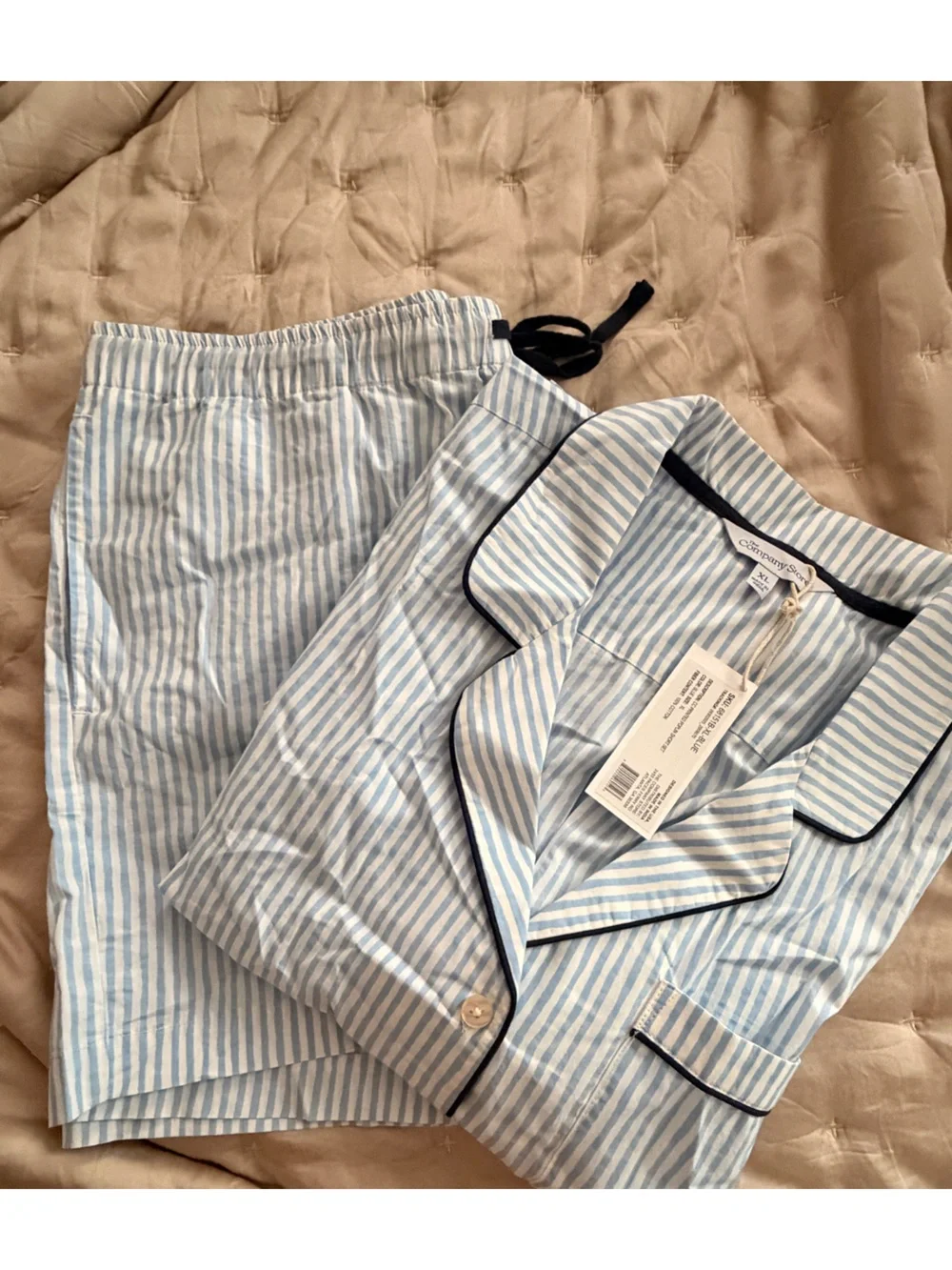 Company Cotton Striped Poplin Women's Short Set- XL